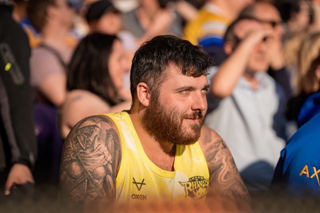 Leeds Rhinos fans interact prior to kick off during the Betfred Super League round 9 match Leeds Rhinos vs Catalans Dragons at AMT Headingley Stadium, Leeds, United Kingdom on 24 April 2026

(Photo by Maynard Manyowa/News Images)