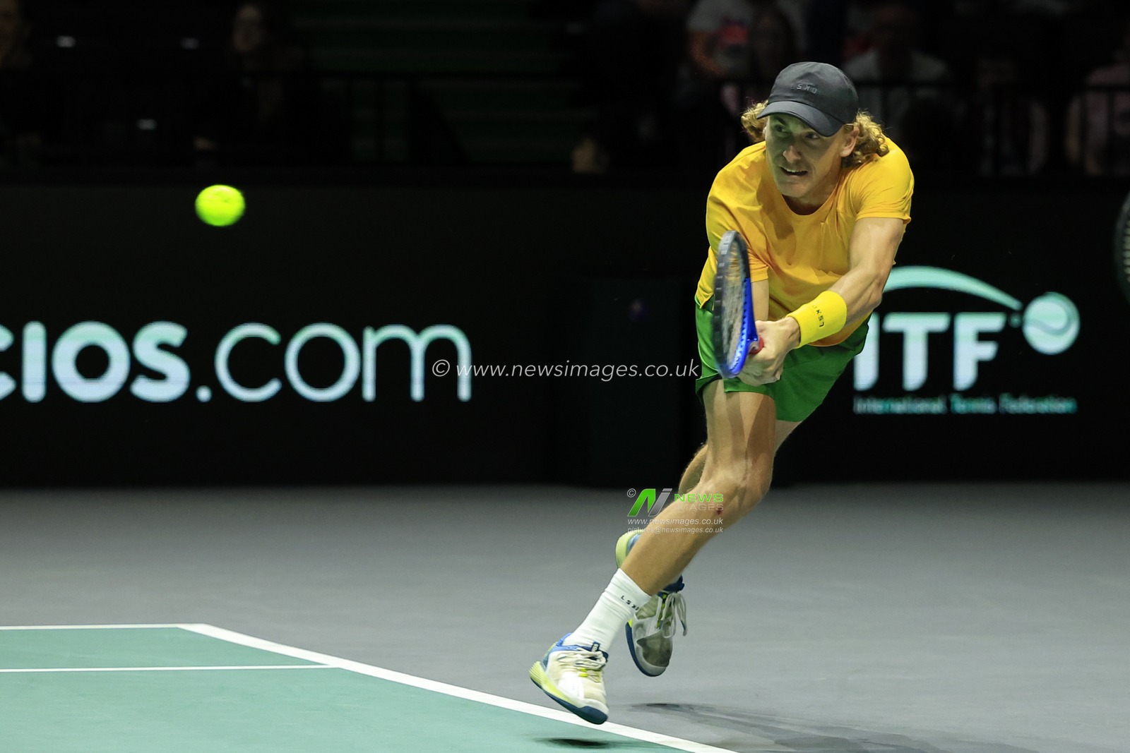 Max Purcell (AUS) in action during the Davis Cup match Great Britain vs Australia at Manchester AO Arena, Manchester, United Kingdom, 13th September 2023

(Photo by Conor Molloy/News Images)