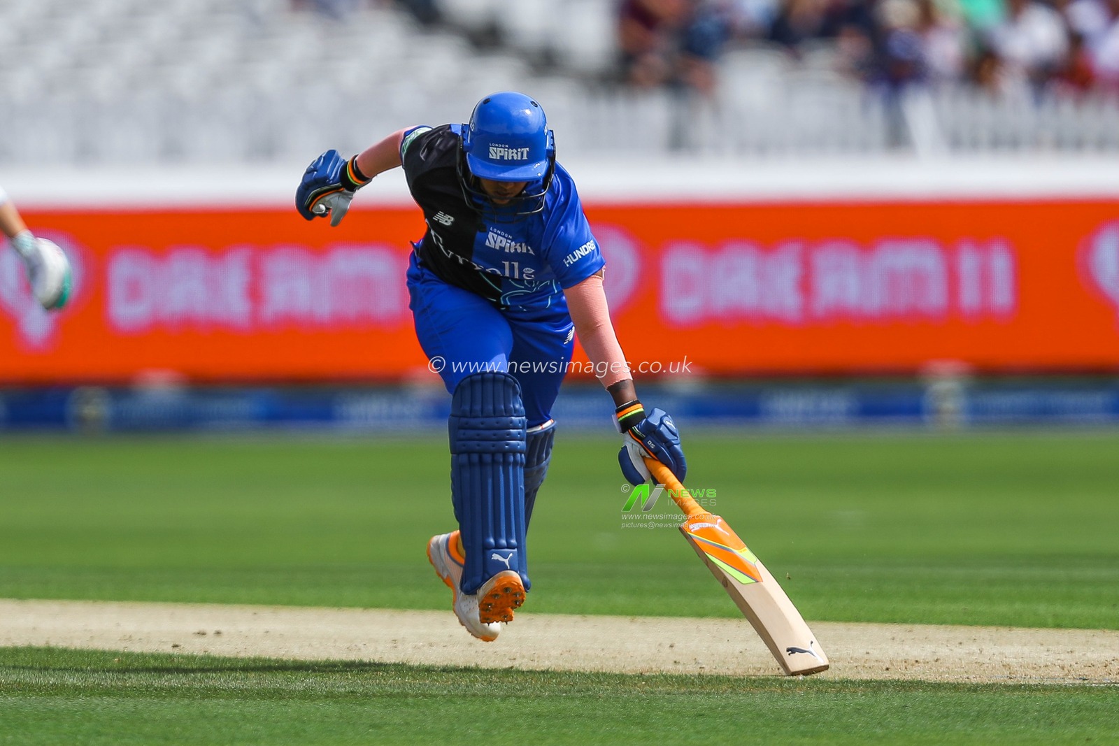 Deepti Sharma of London Spirit reaches for the crease during the The Hundred match London Spirit Women vs Oval Invincibles Women at Lords, London, United Kingdom, 4th August 2024

(Photo by Izzy Poles/News Images)