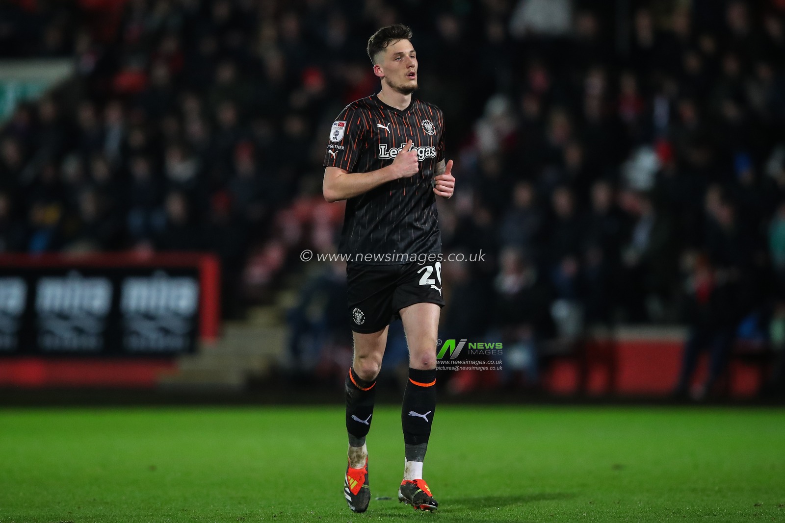 Oliver Casey of Blackpool during the Sky Bet League 1 match Cheltenham Town vs Blackpool at The Completely-Suzuki Stadium, Cheltenham, United Kingdom, 13th February 2024

(Photo by Gareth Evans/News Images)