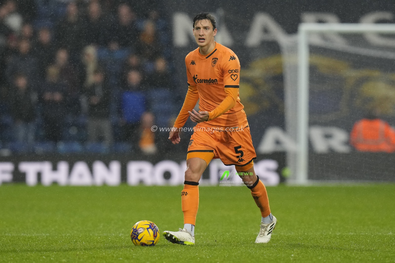 Alfie Jones #5 of Hull City gestures during the Sky Bet Championship match West Bromwich Albion vs Hull City at The Hawthorns, West Bromwich, United Kingdom, 4th November 2023

(Photo by Steve Flynn/News Images)