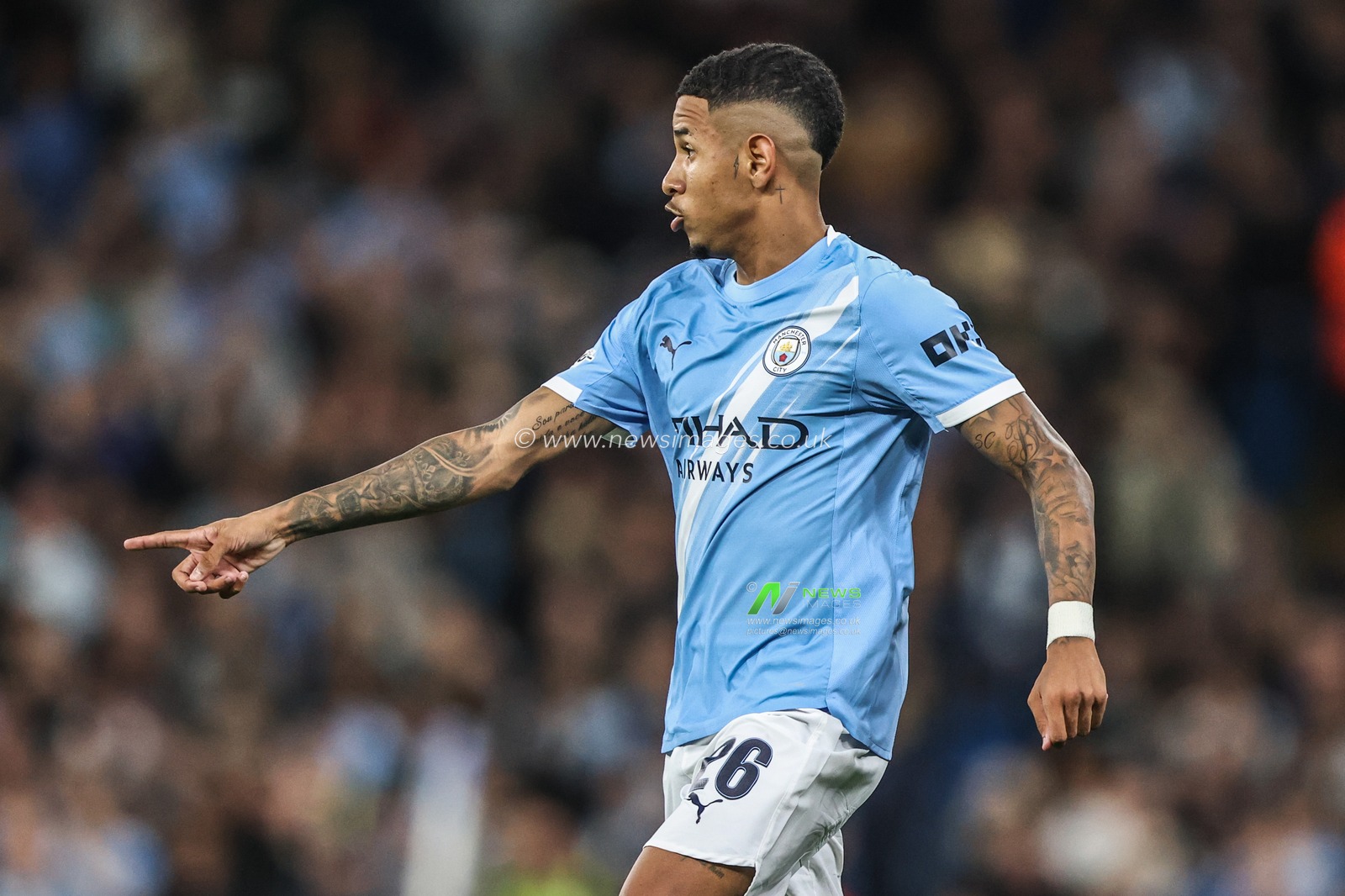 Savinho of Manchester City during the UEFA Champions League 2025/26 Phase MD1 Manchester City vs Napoli League at The City of Manchester Stadium, Manchester, United Kingdom, 18th September 2025

(Photo by Alfie Cosgrove/News Images)