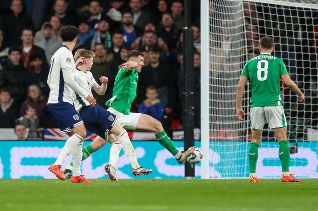 Anthony Gordon of England scores to make it 2-0 during the UEFA Nations League, League B - Group 2 match England vs Republic of Ireland at Wembley Stadium, London, United Kingdom, 17th November 2024

(Photo by Gareth Evans/News Images)