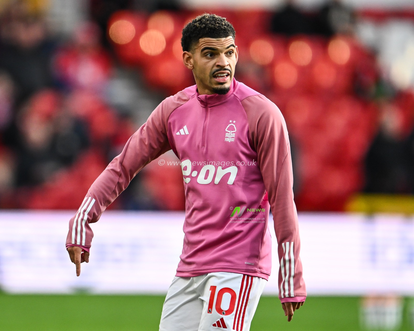 Morgan Gibbs-White of Nottingham Forest during the pre-game warmup ahead of the Premier League match Nottingham Forest vs Bournemouth at City Ground, Nottingham, United Kingdom, 23rd December 2023

(Photo by Craig Thomas/News Images)