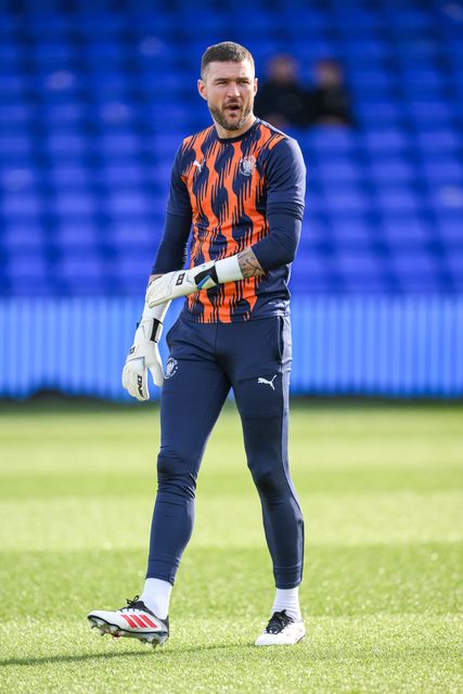 Richard O'Donnell of Blackpool during the pre-game warmup ahead of the Sky Bet League 1 match Stockport County vs Blackpool at Edgeley Park Stadium, Stockport, United Kingdom, 1st March 2025

(Photo by Craig Thomas/News Images)