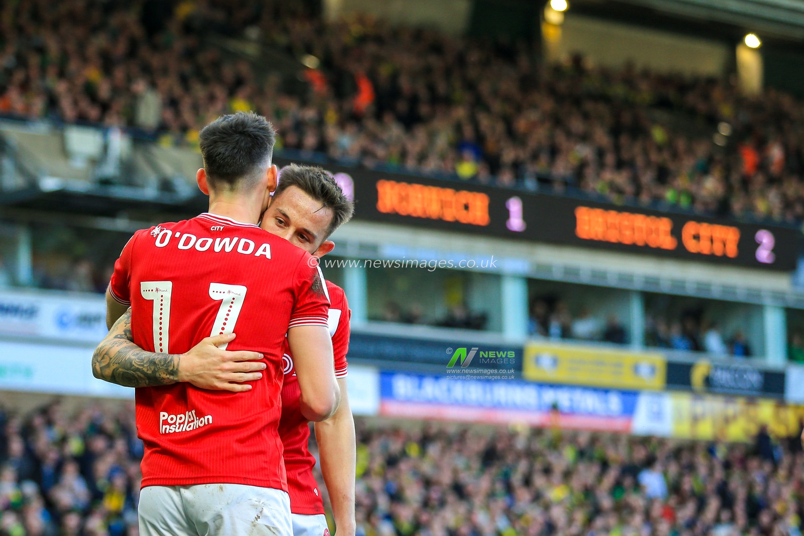 23rd February 2019, Carrow Road, Norfolk, England; Sky Bet Championship, Norwich City vs Bristol City ;  Callum O'Dowda (11) of Bristol City celebrates scoring to re-gain the lead at 1-2.


Credit: Georgie Kerr/News Images

English Football League images are subject to DataCo Licence