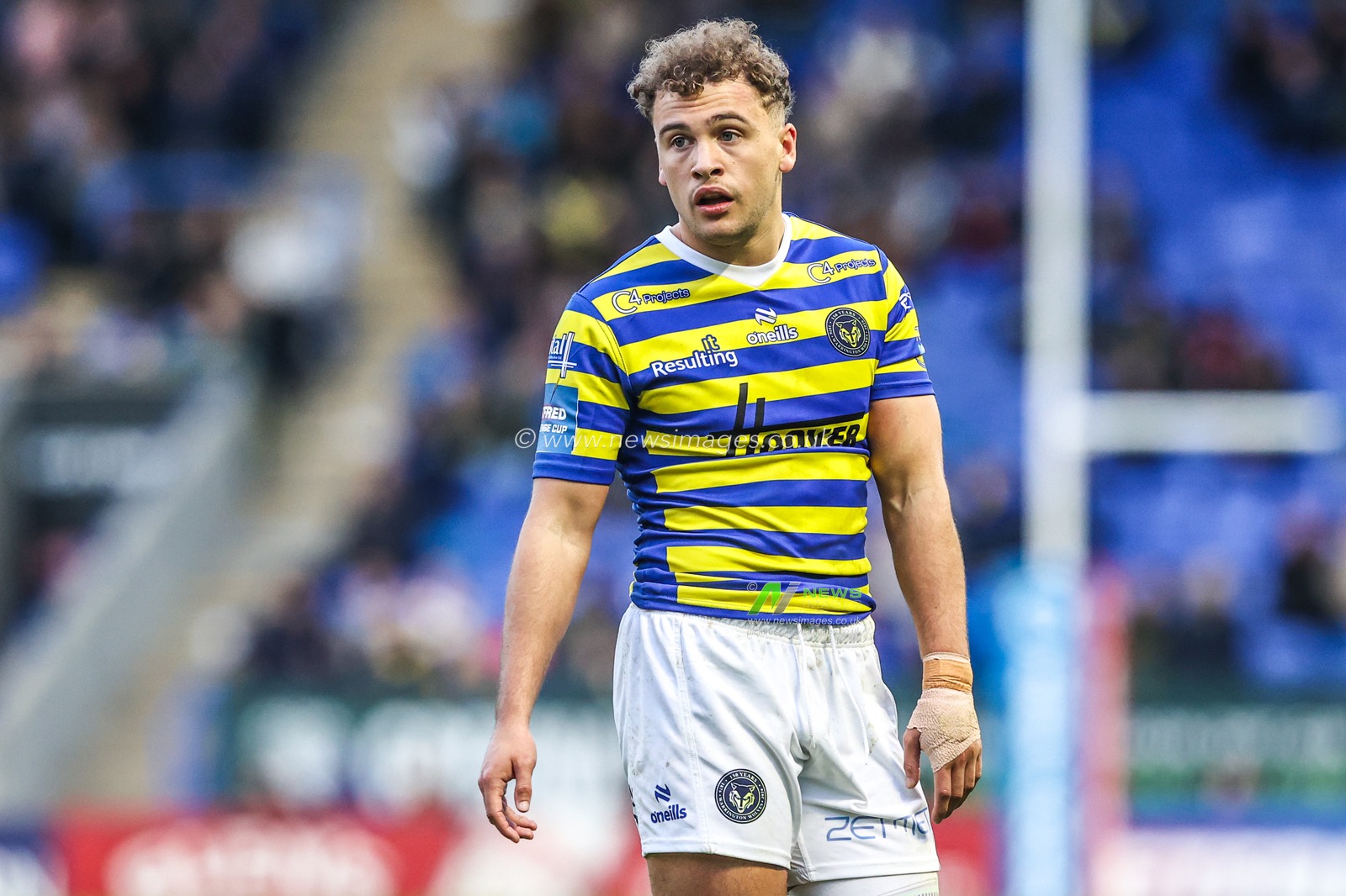 Cai Taylor-Wray of Warrington Wolves during the Betfred Challenge Cup Quarter Final match Warrington Wolves vs Leigh Leopards at The Halliwell Jones Stadium, Warrington, United Kingdom on 11 April 2026

(Photo by Alfie Cosgrove/News Images)