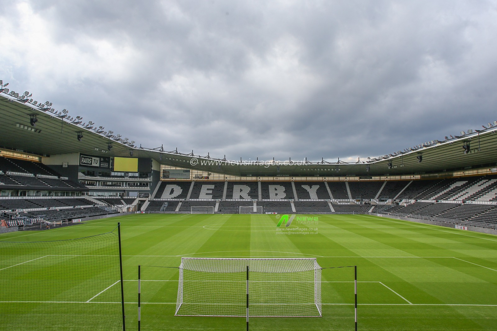 A general view inside of Pride Park Stadium, home of Derby County ahead of the Carabao Cup match Derby County vs Blackpool at Pride Park Stadium, Derby, United Kingdom, 8th August 2023

(Photo by Gareth Evans/News Images)