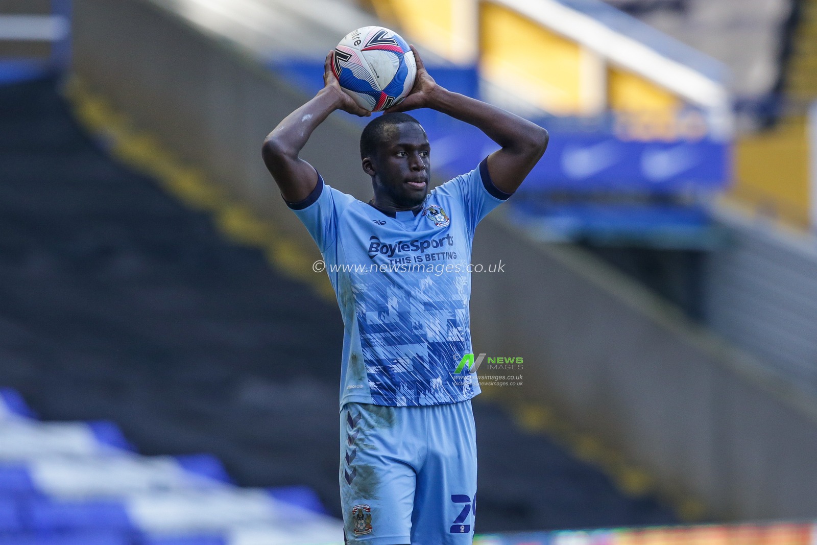 Julien Dacosta #29 of Coventry City takes a throw in