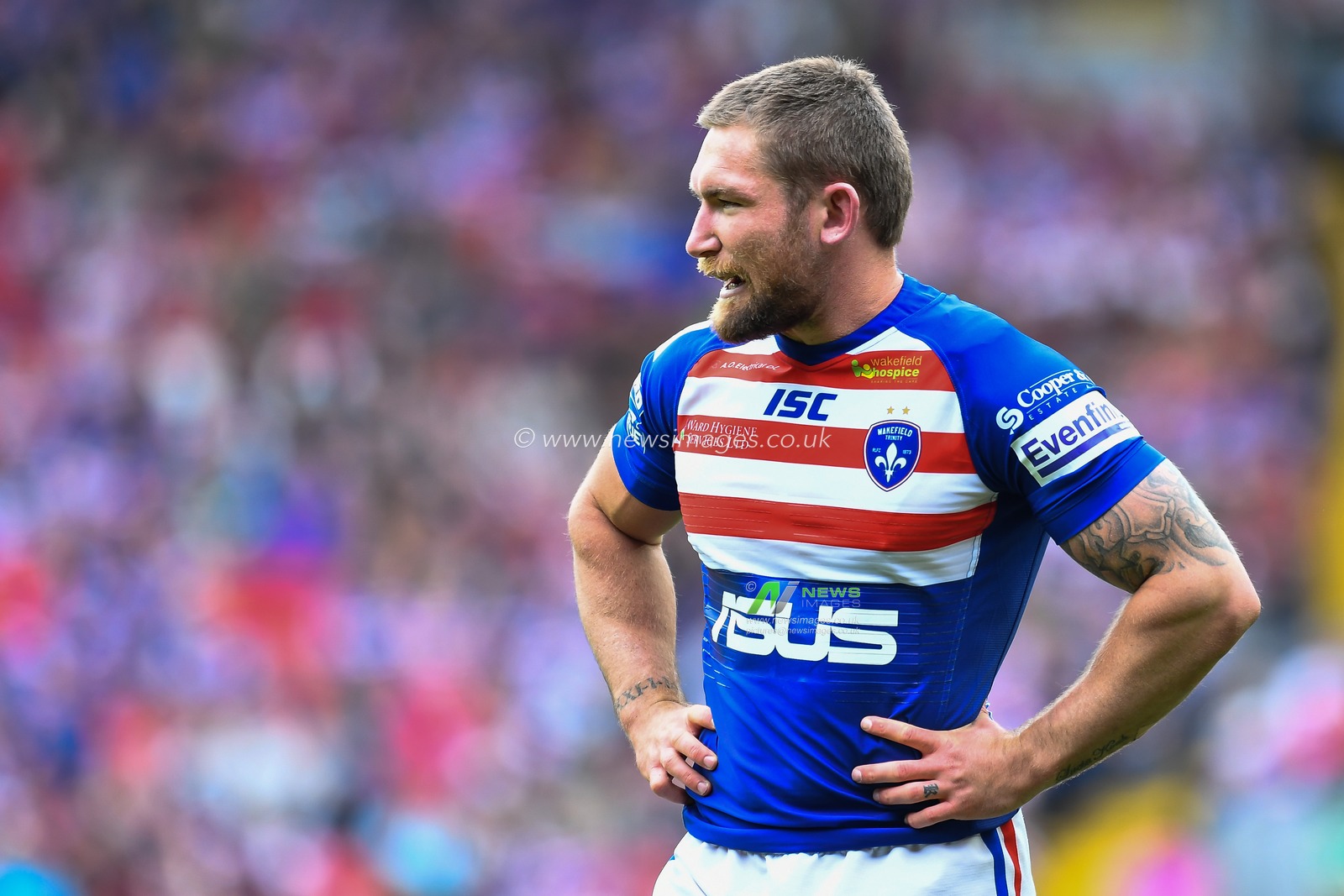 25th May 2019 , Anfield Stadium, Liverpool, England; Dacia Magic Weekend, Betfred Super League Round 16, Wakefield Trinity vs Catalans Dragons ; Tyler Randell (13) of Wakefield Trinity 

Credit: Craig Thomas/News Images
