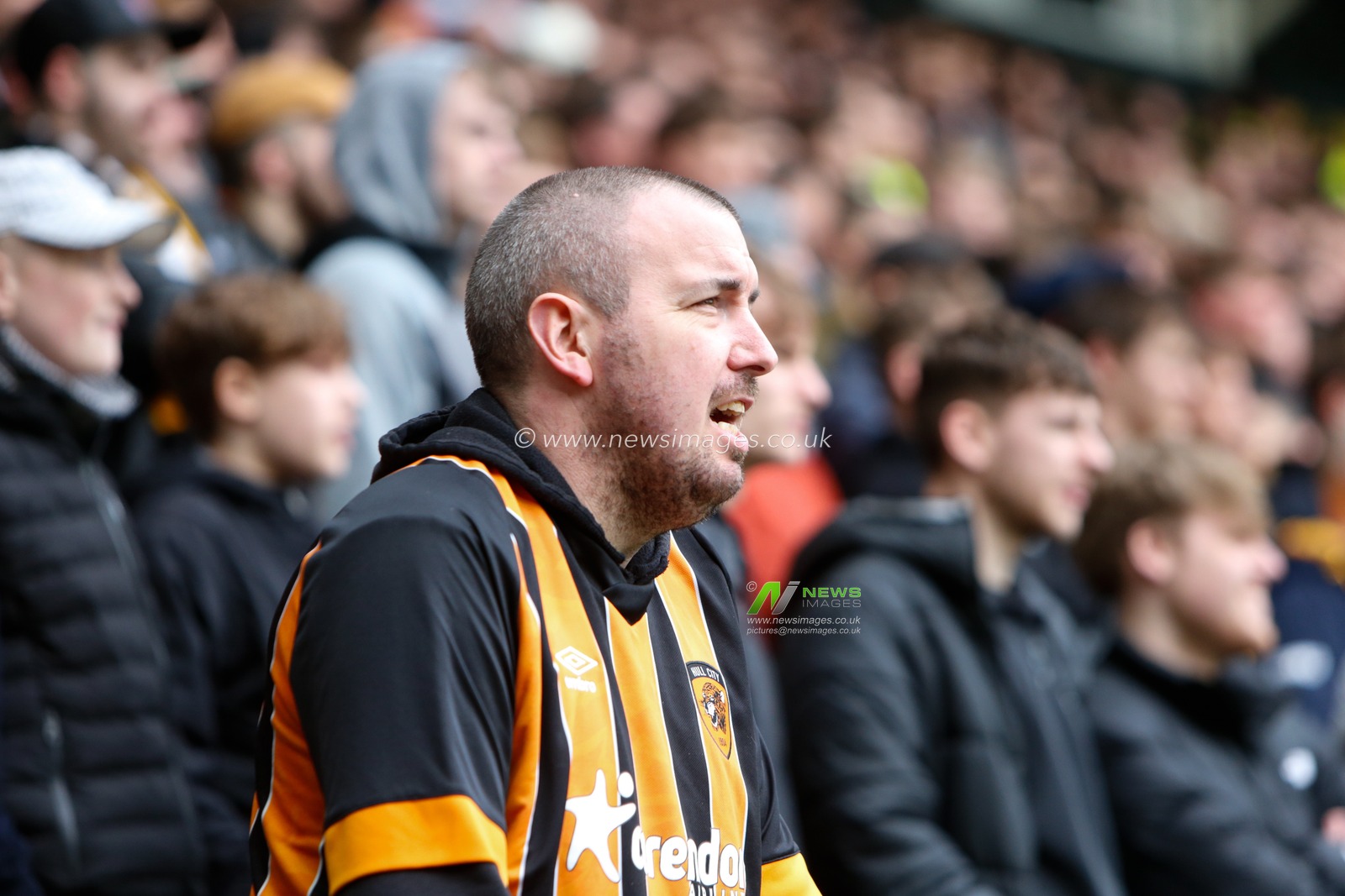 A fan of Hull City during the Sky Bet Championship match Hull City vs Millwall at MKM Stadium, Hull, United Kingdom, 10th April 2023

(Photo by Ben Early/News Images)