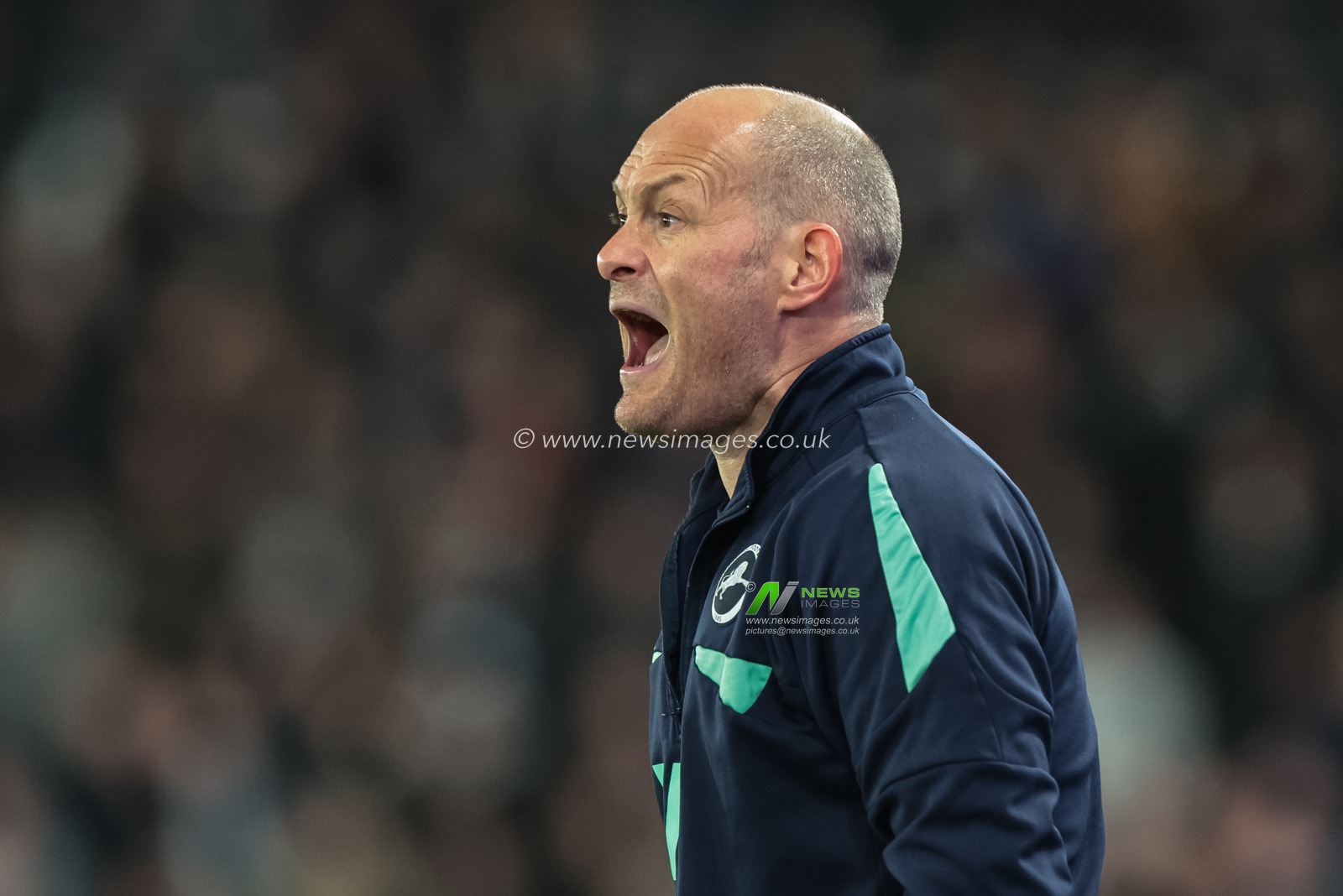 Alex Neil manager of Millwall reacts in the technical area during the Sky Bet Championship match Derby County vs Millwall at Pride Park Stadium, Derby, United Kingdom, 10th December 2025

(Photo by Mark Cosgrove/News Images)

*** GER AUT SUI OUT ***