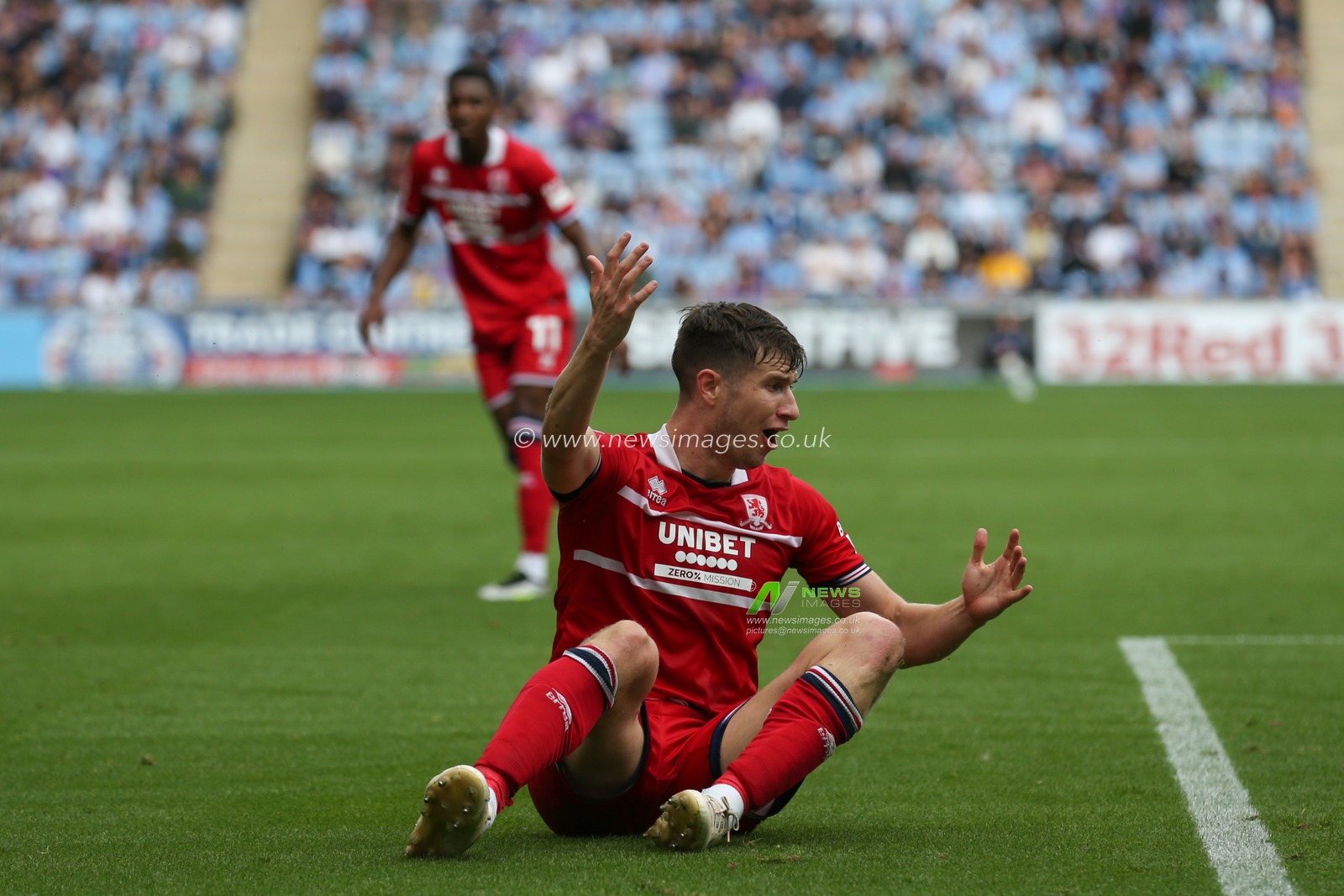 Paddy McNair #17 of Middlesbrough appeals to the referee during the Sky Bet Championship match Coventry City vs Middlesbrough at Coventry Building Society Arena, Coventry, United Kingdom, 12th August 2023

(Photo by Arron Gent/News Images)