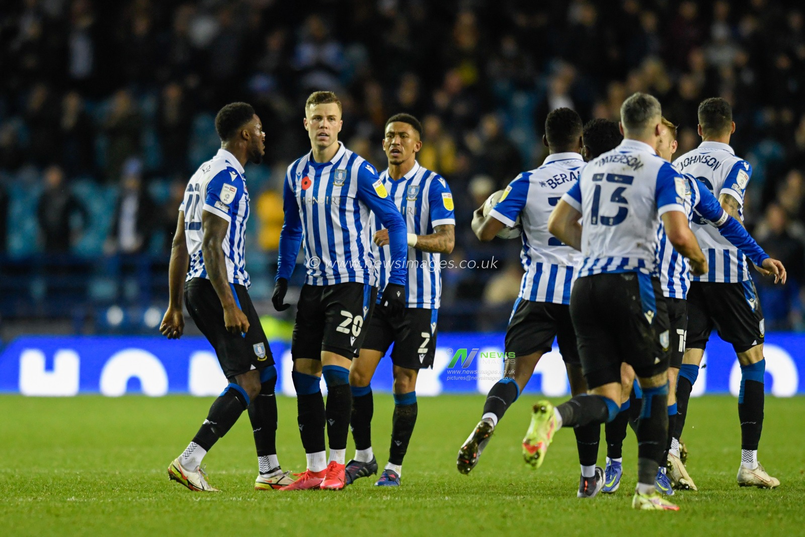 Florian Kamberi #20 of Sheffield Wednesday celebrates scoring a goal to make it 1-1