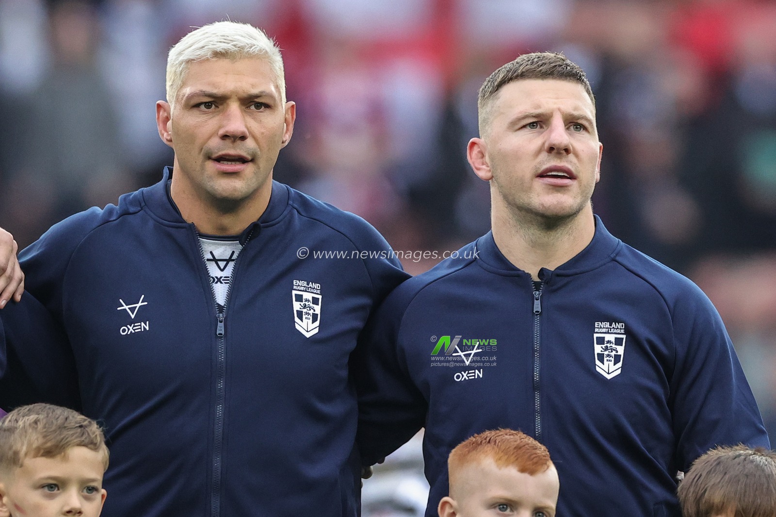Ryan Hall of England and George Williams of England during the Rugby League World Cup 2021 match England vs Greece at Bramall Lane, Sheffield, United Kingdom, 29th October 2022

(Photo by Mark Cosgrove/News Images)