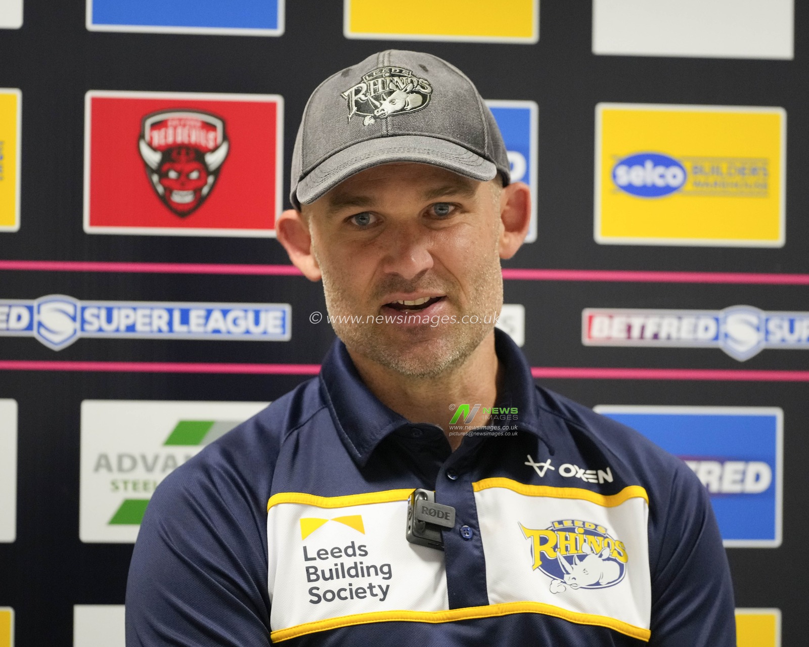Rohan Smith Head Coach of Leeds Rhinos speaks at his press conference after the Betfred Super League Round 18 match Salford Red Devils vs Leeds Rhinos at AJ Bell Stadium, Eccles, United Kingdom, 9th July 2023

(Photo by Steve Flynn/News Images)