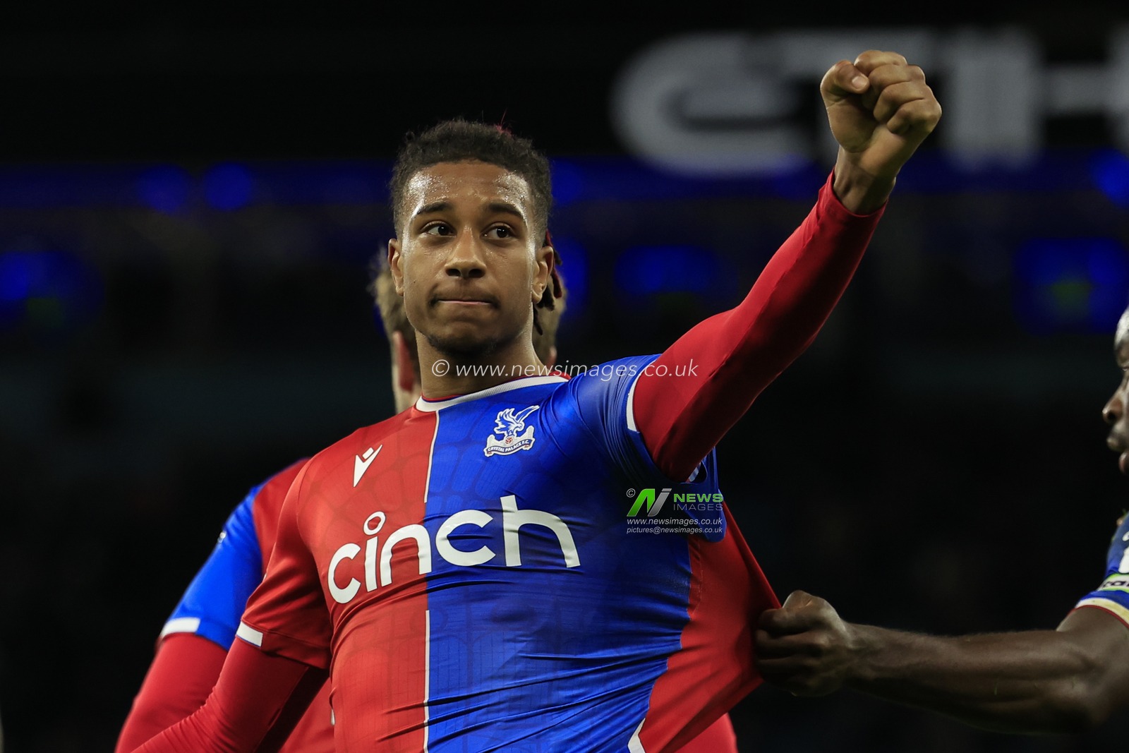 Michael Olise #7 of Crystal Palace celebrates after scoring to make it 2-2 during the Premier League match Manchester City vs Crystal Palace at Etihad Stadium, Manchester, United Kingdom, 16th December 2023

(Photo by Conor Molloy/News Images)