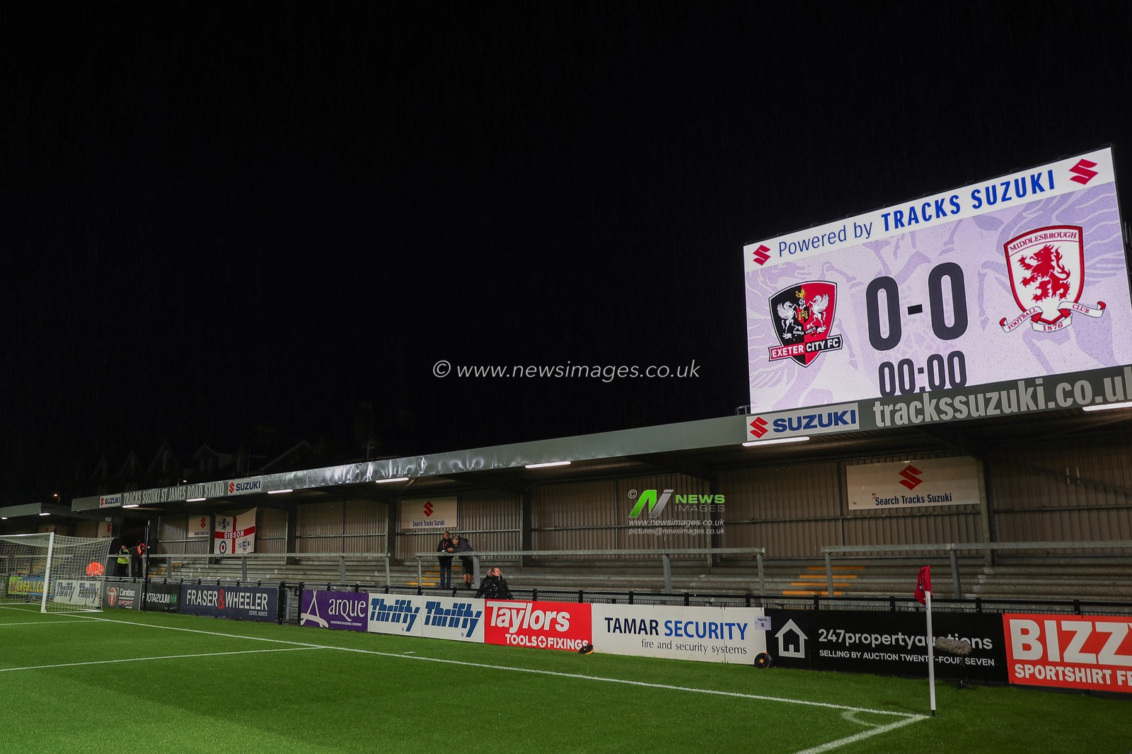 A general view inside of St James' Park, home of Exeter City ahead of the Carabao Cup match Exeter City vs Middlesbrough at St James' Park, Exeter, United Kingdom, 31st October 2023

(Photo by Gareth Evans/News Images)