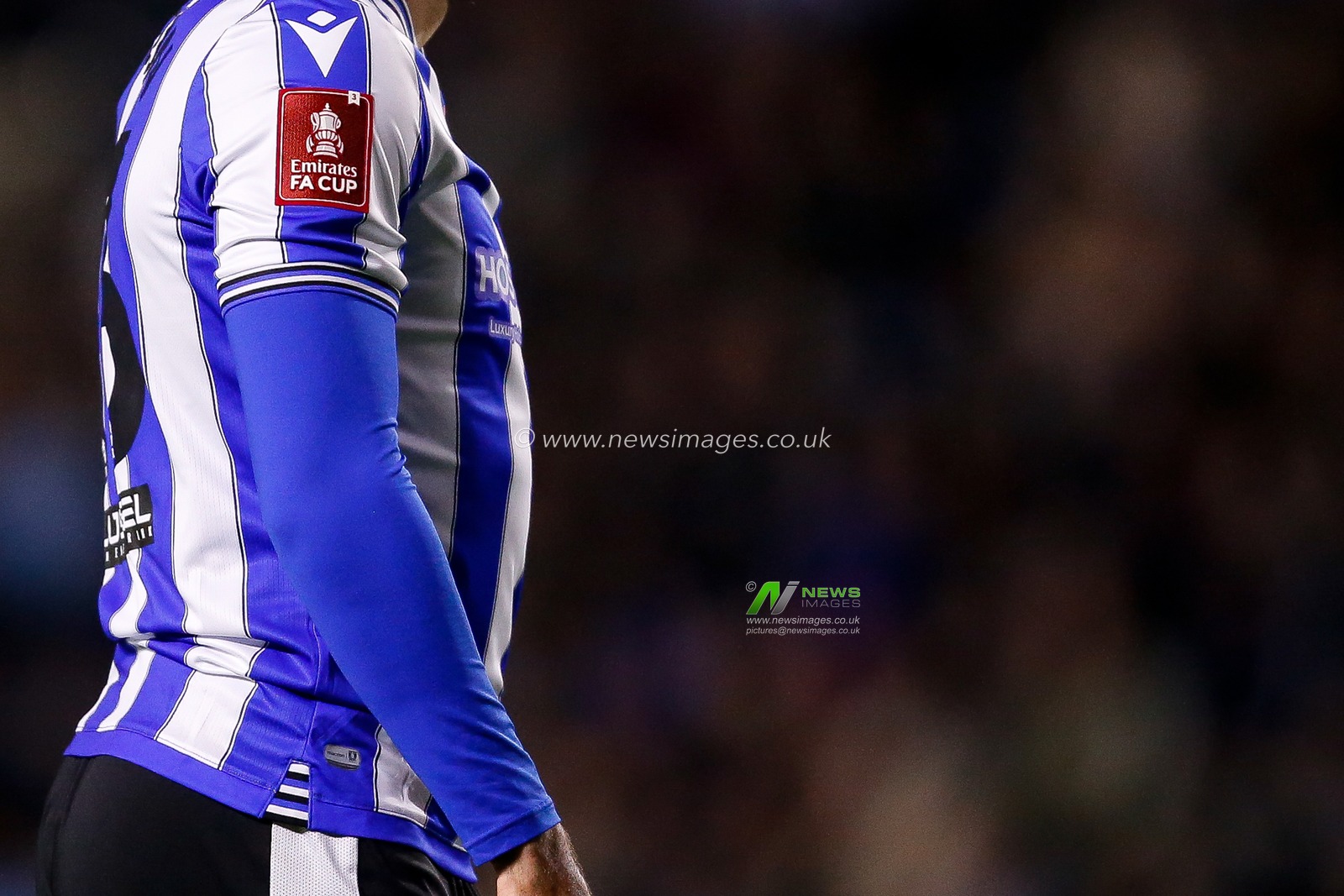 The Emirates FA Cup branding on the sleeve of the Sheffield Wednesday match day shirts during the Emirates FA Cup match Sheffield Wednesday vs Morecambe at Hillsborough, Sheffield, United Kingdom, 4th November 2022

(Photo by Ben Early/News Images)