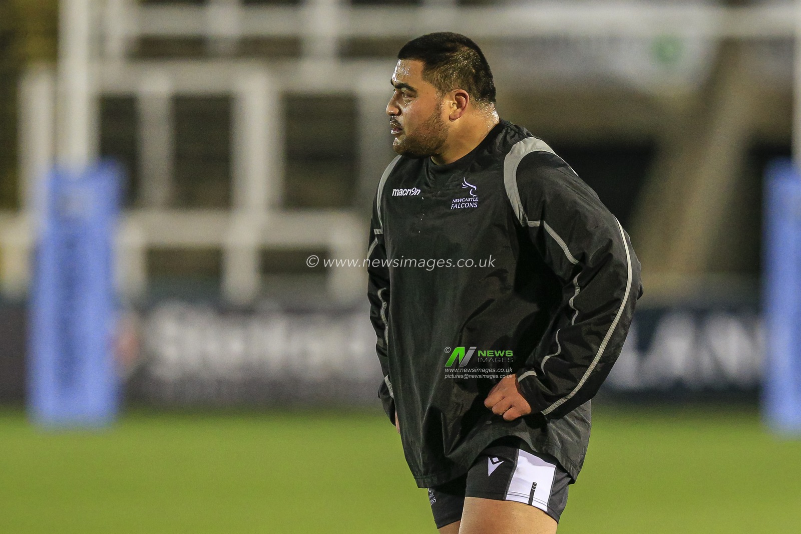 Rodney Ah You of Newcastle Falcons during the pre-game warm up