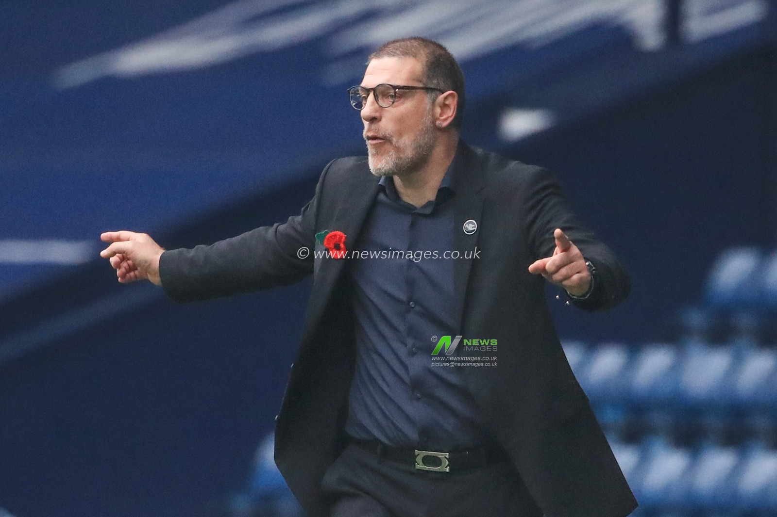 Slaven Bilic manager of West Bromwich Albion reacts during the game