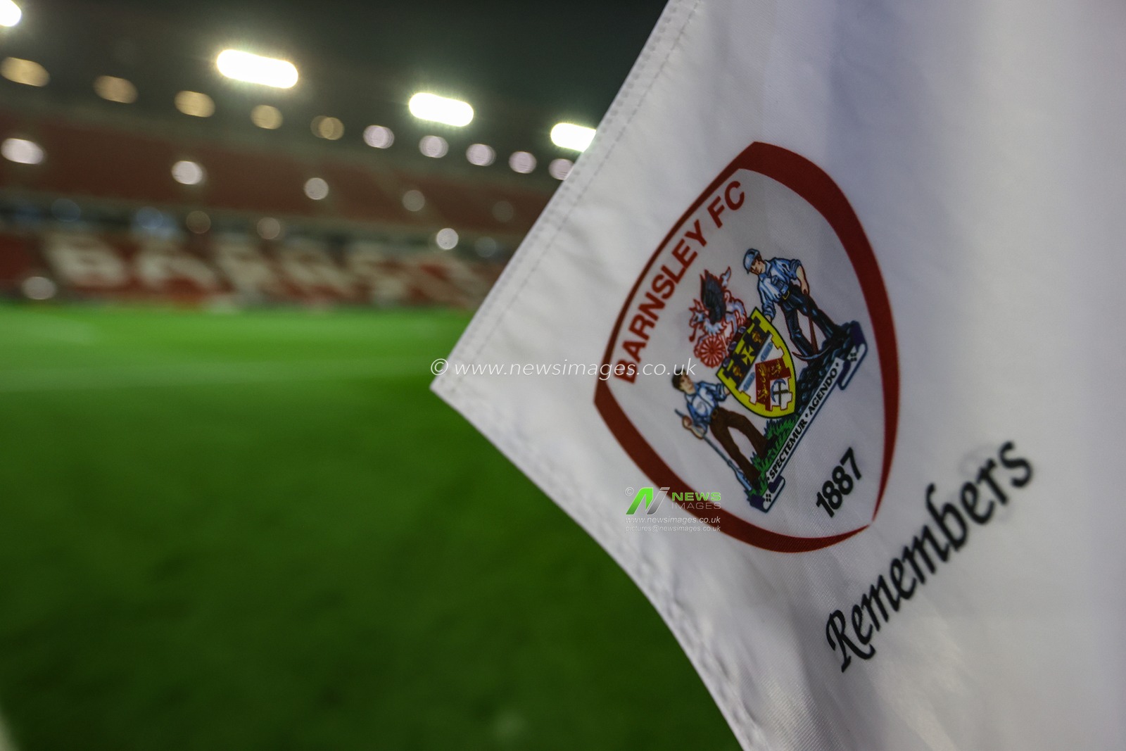 The Barnsley Remembrance Day corner flag during the Sky Bet League 1 match Barnsley vs Rotherham United at Oakwell, Barnsley, United Kingdom, 8th November 2024

(Photo by Alfie Cosgrove/News Images)