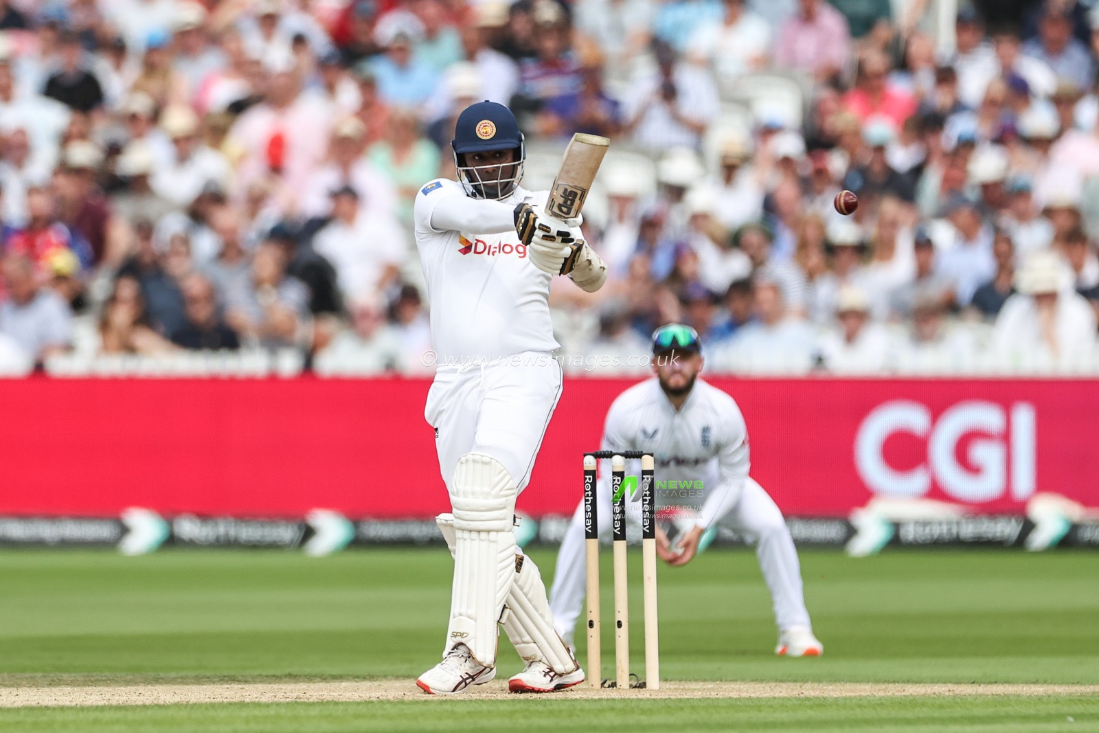Angelo Mathews of Sri Lanka hits a four (4) during the England v Sri Lanka 2nd Rothesay Test Match Day 2 at Lords, London, United Kingdom, 30th August 2024

(Photo by Mark Cosgrove/News Images)