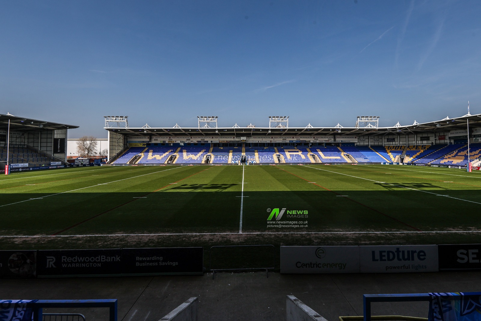 A general view of Halliwell Jones Stadium ahead of the Betfred Super League round 5 match Warrington Wolves vs Castleford Tigers at The Halliwell Jones Stadium, Warrington, United Kingdom on 21 March 2026

(Photo by Alfie Cosgrove/News Images)