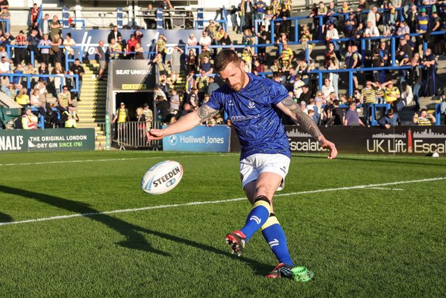 Marc Sneyd of Warrington Wolves in the pre-game warm up during the Betfred Super League round 9 match Warrington Wolves vs Wigan Warriors at The Halliwell Jones Stadium, Warrington, United Kingdom on 24 April 2026

(Photo by Mark Cosgrove/News Images)