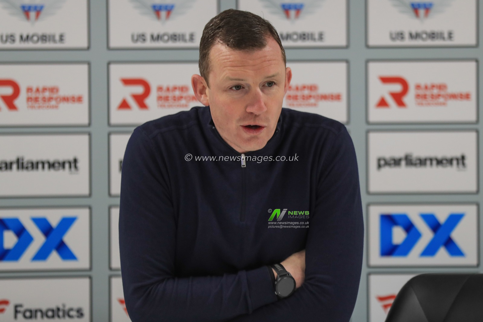 Neill Collins Head coach of Barnsley speaks in the post match press conference during the Sky Bet League 1 match Barnsley vs Wigan Athletic at Oakwell, Barnsley, United Kingdom, 1st January 2024

(Photo by Alfie Cosgrove/News Images)