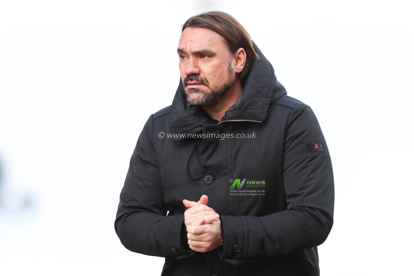 Daniel Farke manager of Norwich City walks out before the game