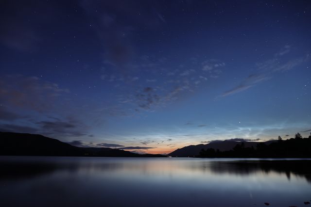 Noctilucent clouds over Derwentwater