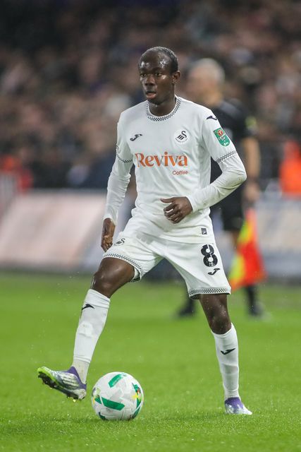 Malick Yalcouyé of Swansea City during the Carabao Cup 3rd Round Swansea City vs Nottingham Forest at Swansea.com Stadium, Swansea, United Kingdom, 17th September 2025

(Photo by Andrew Lewis/News Images)