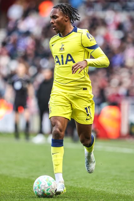 Mathys Tel of Tottenham Hotspur during the Premier League match Sunderland vs Tottenham Hotspur at Stadium Of Light, Sunderland, United Kingdom on 12 April 2026

(Photo by Alfie Cosgrove/News Images)