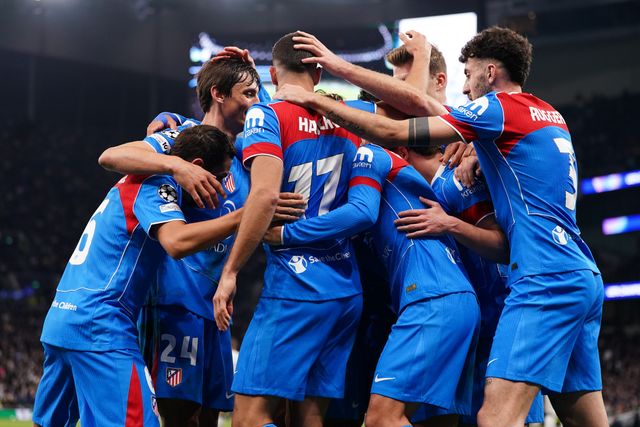 Atletico madrid players celebrate second goal during the UEFA Champions League match Tottenham Hotspur vs Atletico Madrid at Tottenham Hotspur Stadium, London, United Kingdom on 18 March 2026

(Photo by Harvey Murphy/News Images)