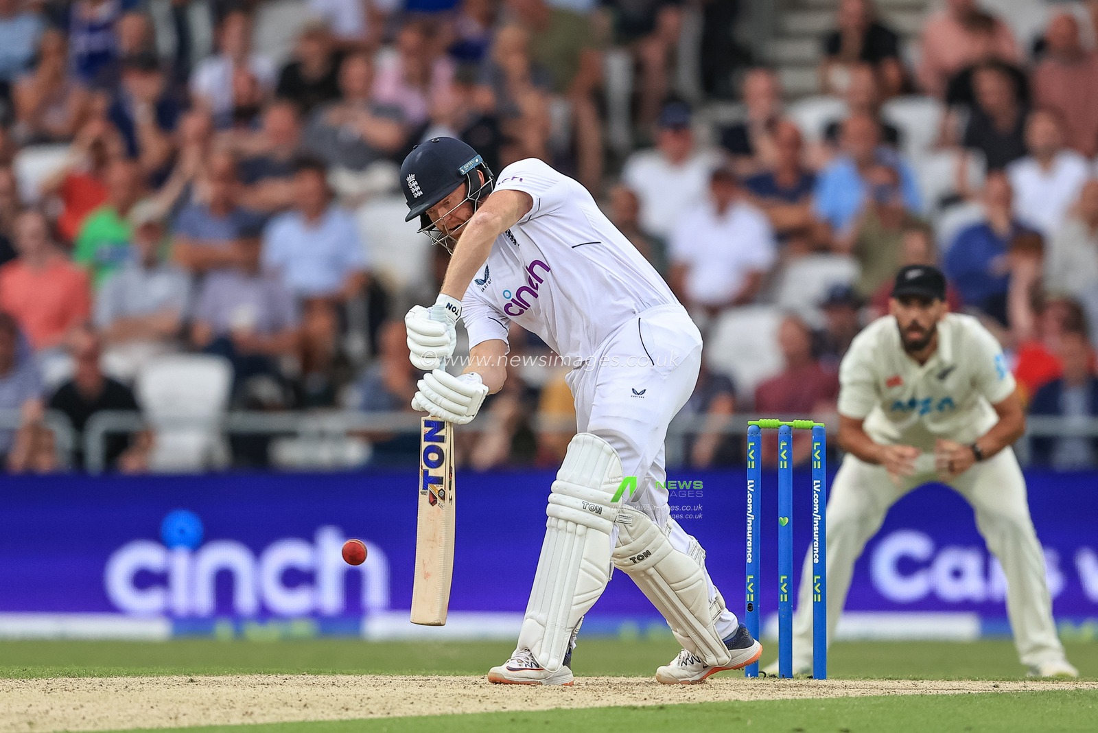 Jonny Bairstow of England hist a four and notches up his century