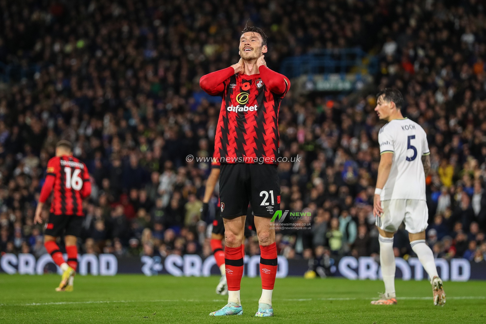 Kieffer Moore #21 of Bournemouth looks dejected during the Premier League match Leeds United vs Bournemouth at Elland Road, Leeds, United Kingdom, 5th November 2022

(Photo by Gareth Evans/News Images)