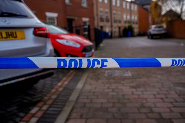 A cordon close to Vulcan Street, Derby, during a Major Explosives Incident in Derby that began on Thursday December 4 when police executed a warrant at an address on Vulcan Street, Derby, that saw two men arrested on suspicion of explosives offences and 200 homes evacuated (Maynard Manyowa / News Images)
