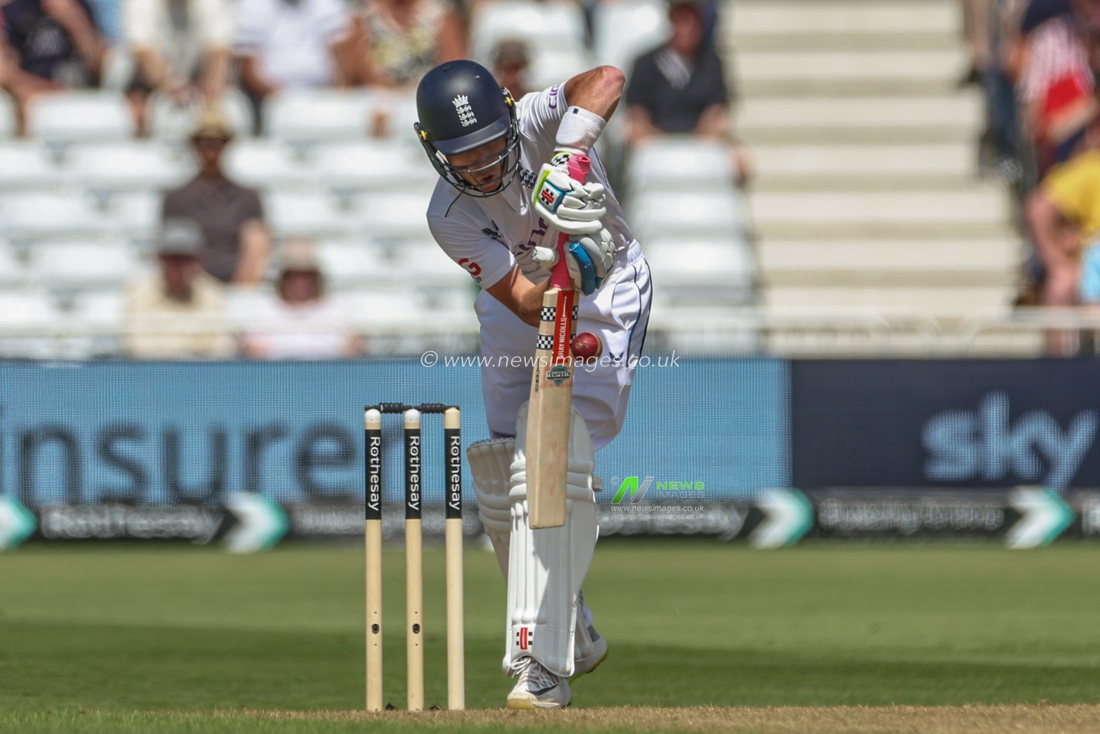 Ollie Pope of England hits the ball for one run during the 2nd Rothesay Test Match match England vs West Indies at Trent Bridge, Nottingham, United Kingdom, 18th July 2024

(Photo by Mark Cosgrove/News Images)