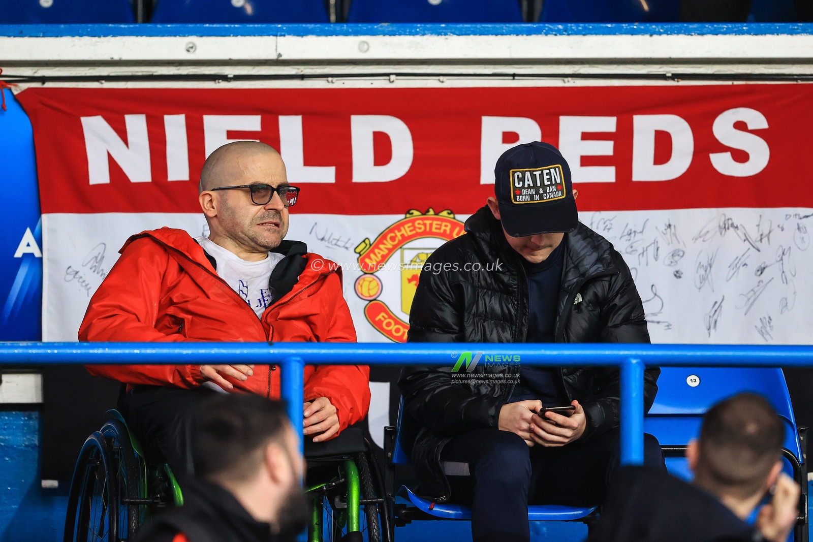 Manchester United take there places at Elland Road, Home of Leeds United