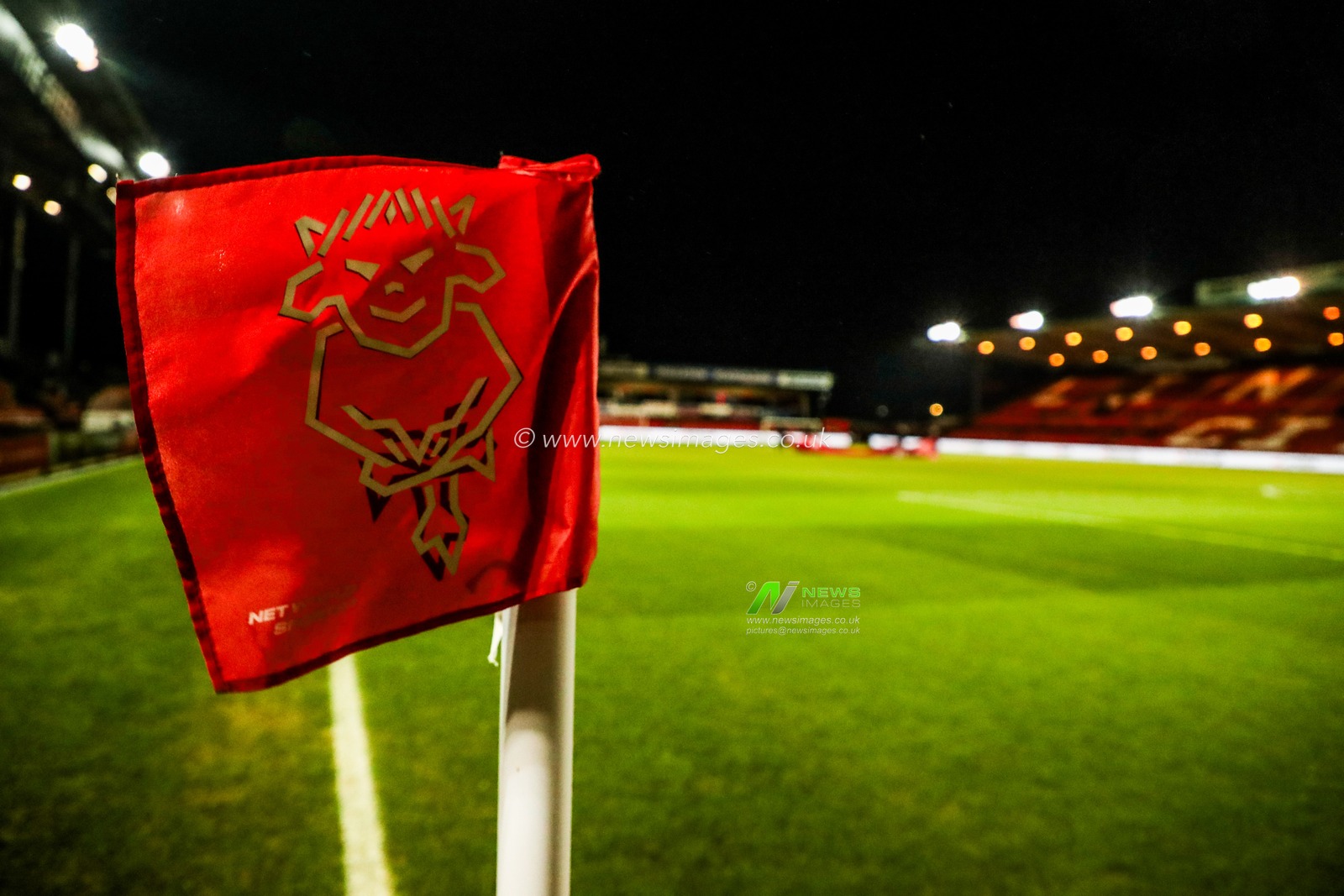 A detailed view of the corner flag prior to the Sky Bet League 1 match Lincoln City vs Blackpool at Gelder Group Sincil Bank Stadium, Lincoln, United Kingdom, 28th January 2025

(Photo by Izzy Poles/News Images)