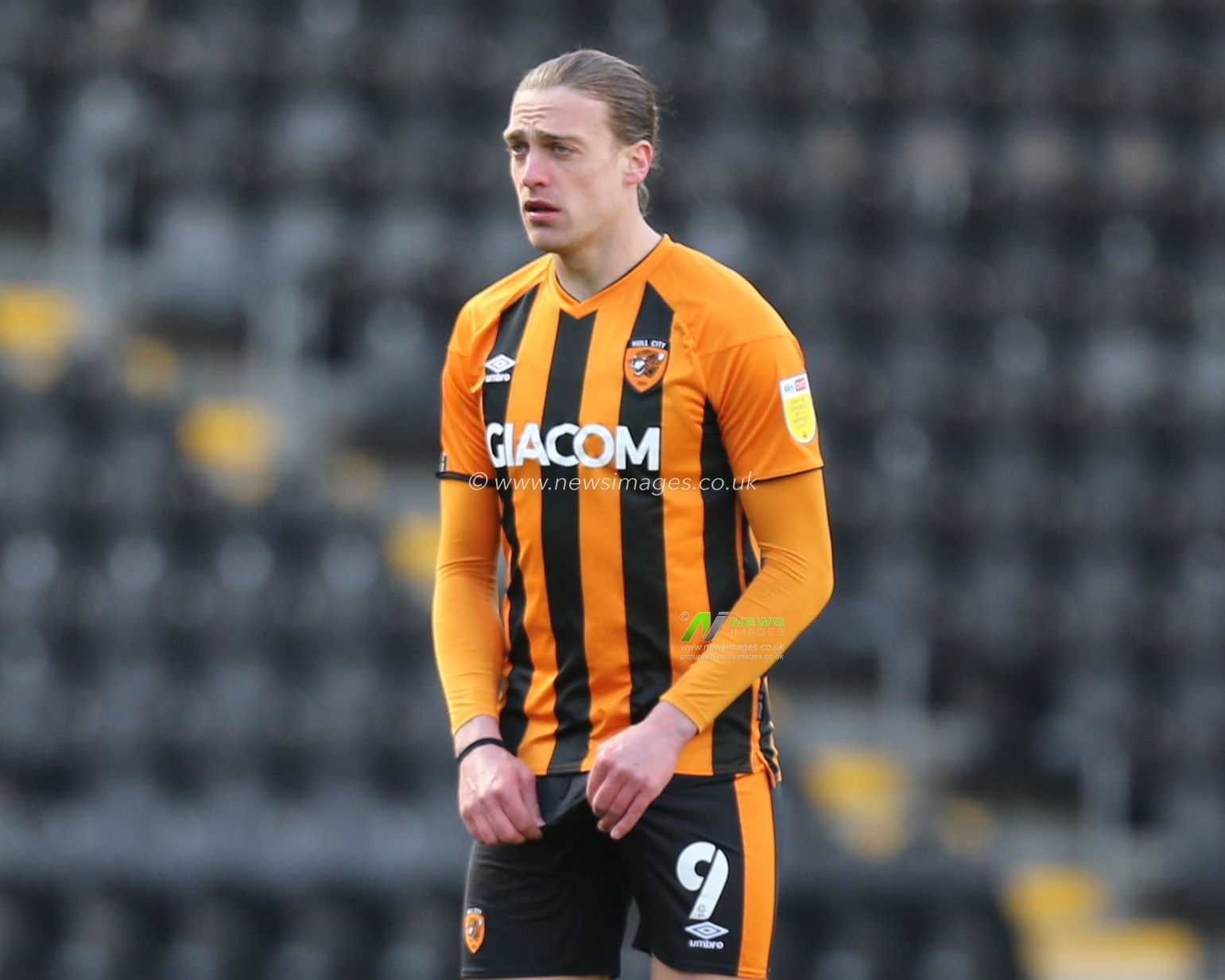 Tom Eaves #9 of Hull City during the game
