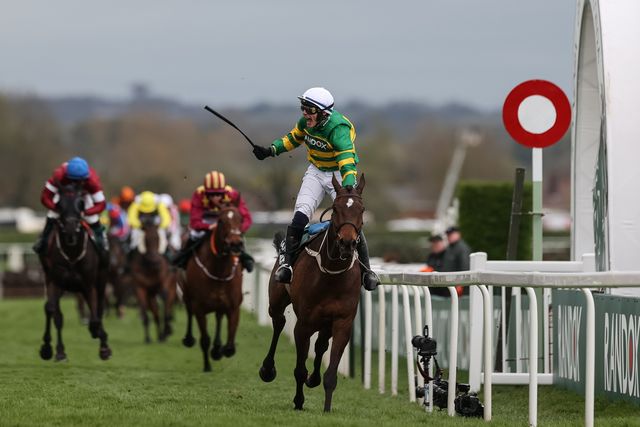 Paul Townend wins the 16:00 Randox Grand National Handicap Chase on I Am Maximus during the Randox Grand National Day 2024 at Aintree Racecourse, Liverpool, United Kingdom, 13th April 2024

(Photo by Mark Cosgrove/News Images)
