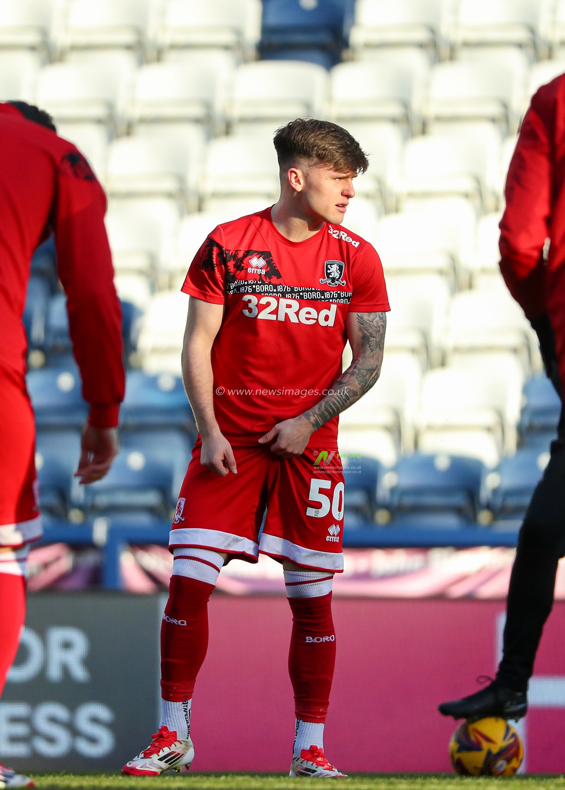 Ben Doak of Middlesbrough warming up ahead of the Sky Bet Championship match Preston North End vs Middlesbrough at Deepdale, Preston, United Kingdom, 25th January 2025

(Photo by Jorge Horsted/News Images)