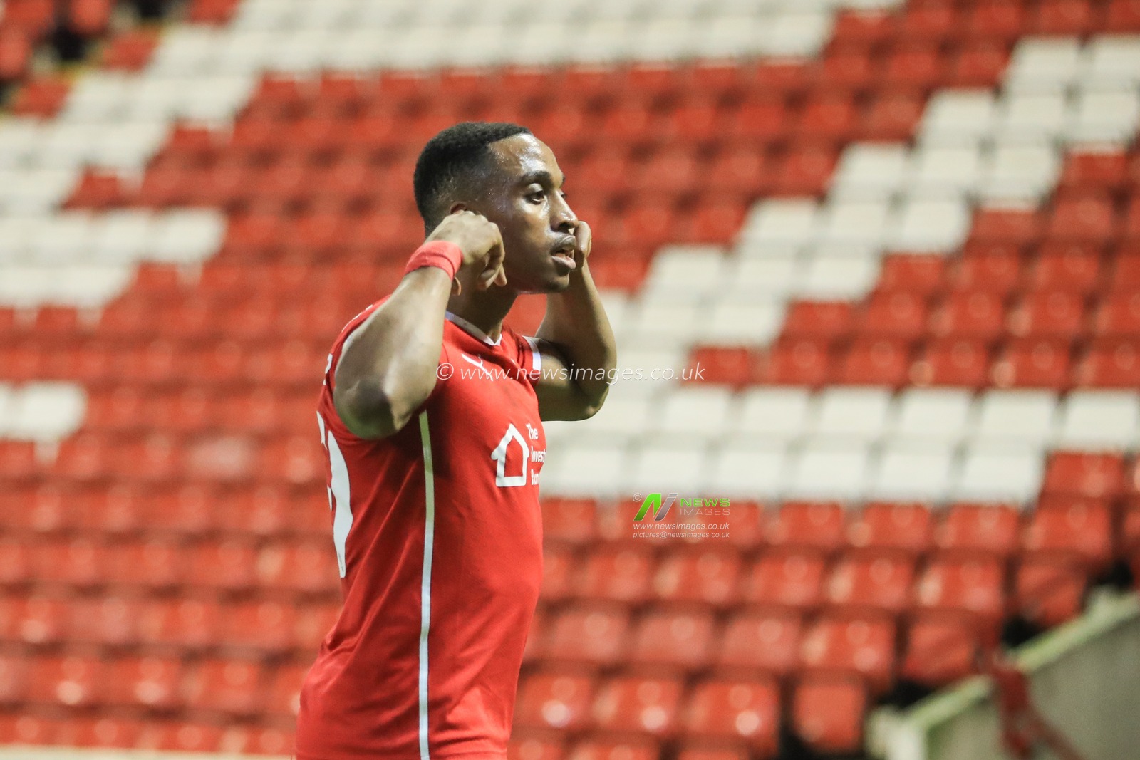 Victor Adeboyejo #29 of Barnsley celebrates his goal to make it 2-1