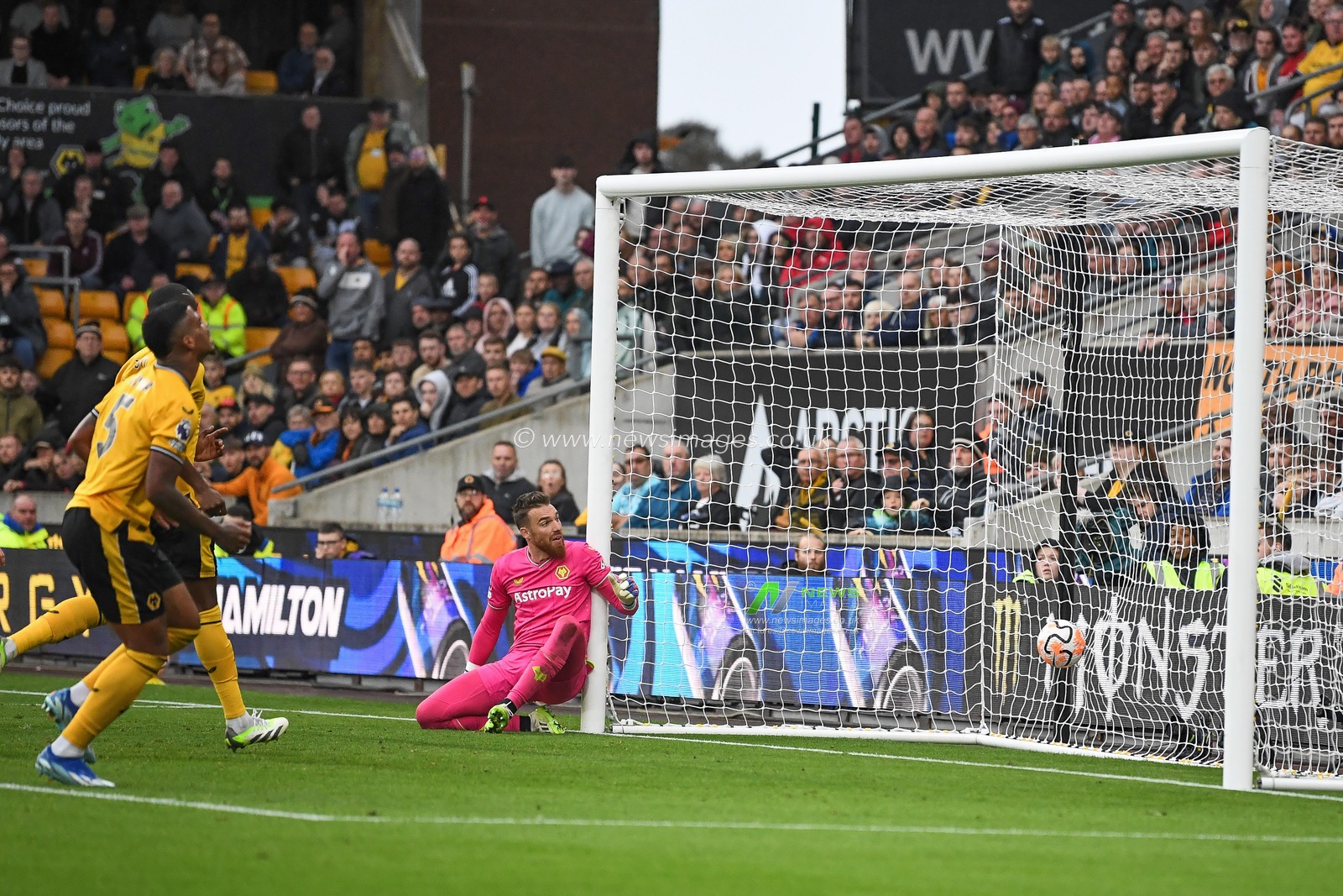 JosÃ© SÃ¡ #1 of Wolverhampton Wanderers watching the ball go into his net from JuliÃ¡n Ãlvarez #19 of Manchester City free kick during the Premier League match Wolverhampton Wanderers vs Manchester City at Molineux, Wolverhampton, United Kingdom, 30th September 2023

(Photo by Mike Jones/News Images)