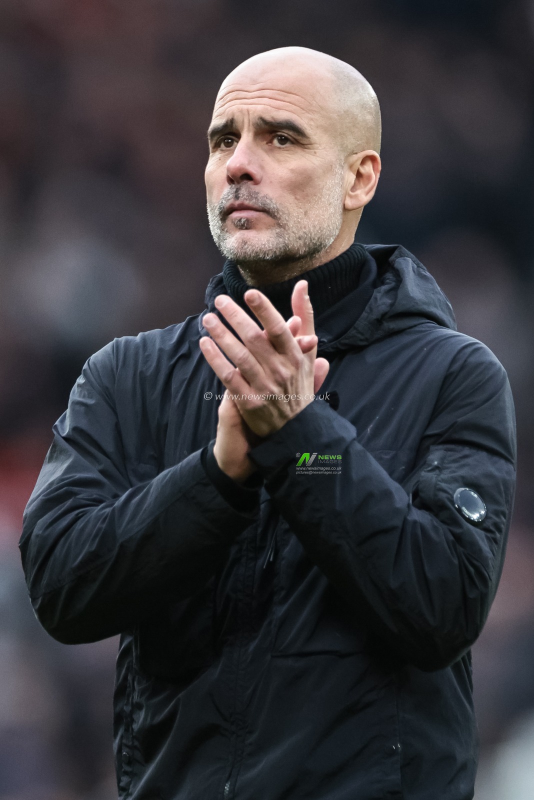 Pep Guardiola manager of Manchester City applauds the fans after the final whistle during the Premier League match Manchester United vs Manchester City at Old Trafford, Manchester, United Kingdom, 17th January 2026

(Photo by Mark Cosgrove/News Images)