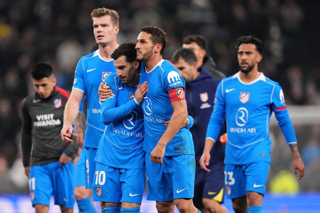Atletico Madrid players at full time during the UEFA Champions League match Tottenham Hotspur vs Atletico Madrid at Tottenham Hotspur Stadium, London, United Kingdom on 18 March 2026

(Photo by Harvey Murphy/News Images)