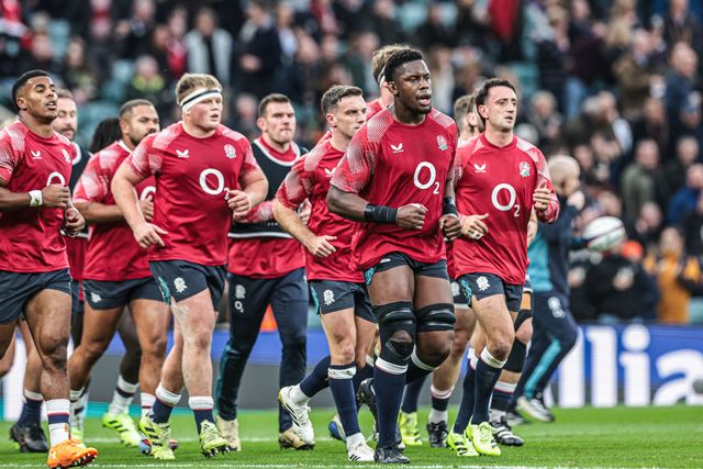 England players in the pre-game warm up during the Quilter Nations Series 2025 match England vs New Zealand at Allianz Stadium, Twickenham, United Kingdom, 15th November 2025

(Photo by Mark Cosgrove/News Images)

*** GER AUT SUI OUT ***