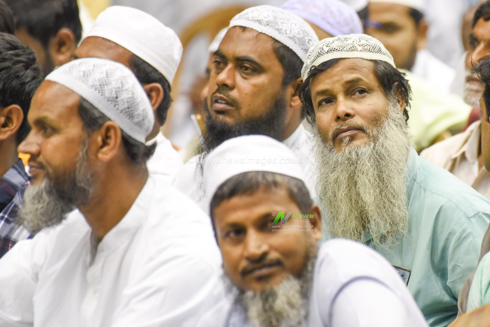 People listen to West Bengal Chief Minister Mamata Banerjee  during a meeting with Muslim religious leaders regarding the Waqf (Amendment) Act, 2025, in Kolkata, Wednesday, April 16, 2025.Photo by Debajyoti Chakraborty.(Photo: Debajyoti Chakraborty/News Images)
